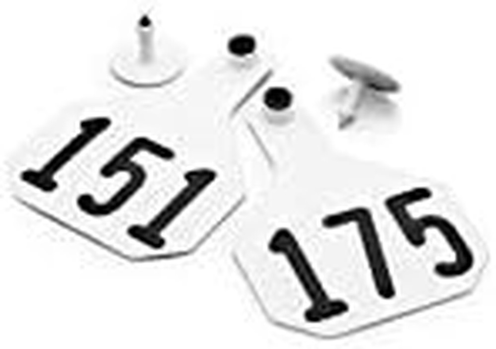 4 Star Large Cattle Ear Tags White Numbered 101-125