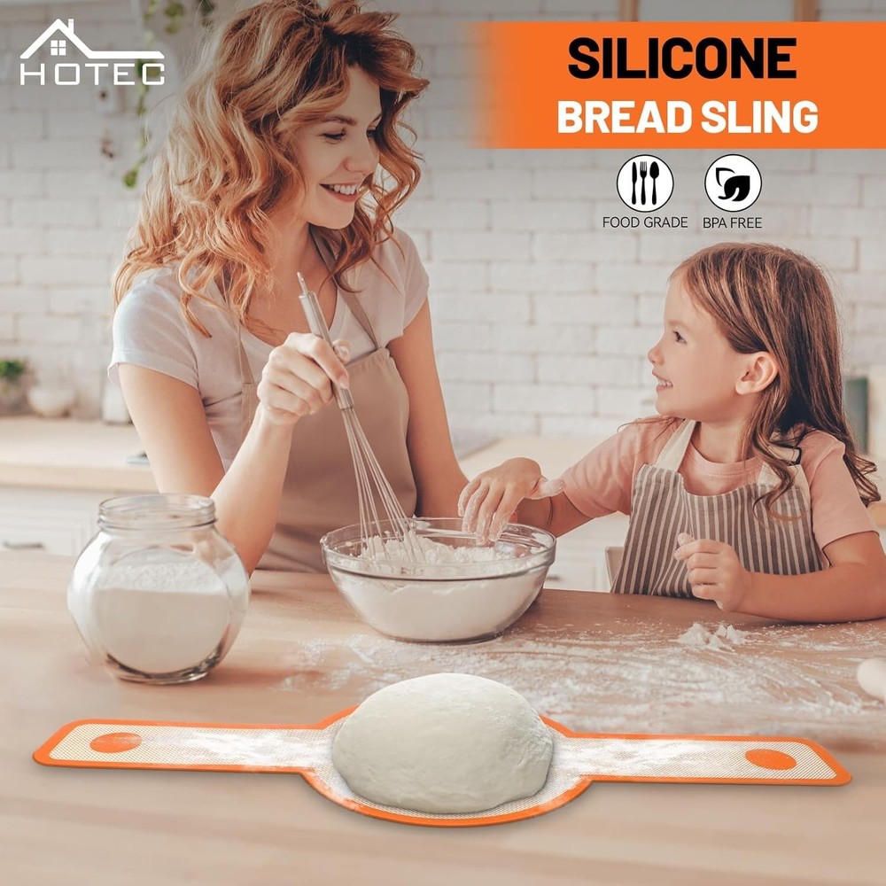 Silicone Bread Sling Dutch Oven 2 Pack Non-Stick Baking Mat W/ Long Handle Easy