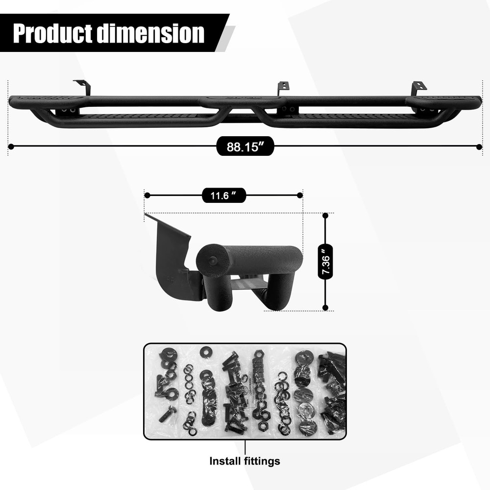 Drop Down Side Step Bars Running Boards Compatible with 2007- 2021