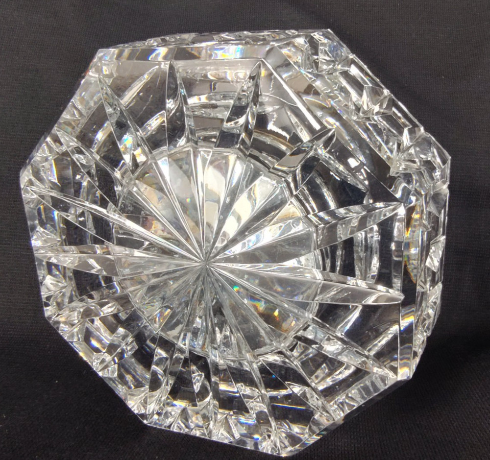 Quartz Table Clock Watch Crystal Cut Glass Frame