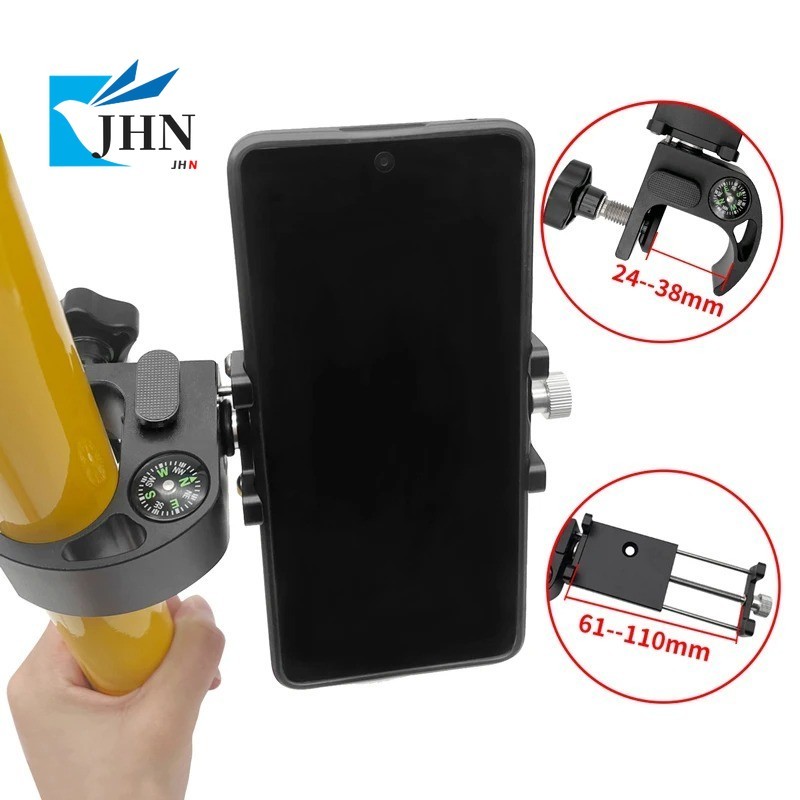 Upgraded Pole Clamp & Compass Holder Bracket Cradle For Phone Data Collector GPS
