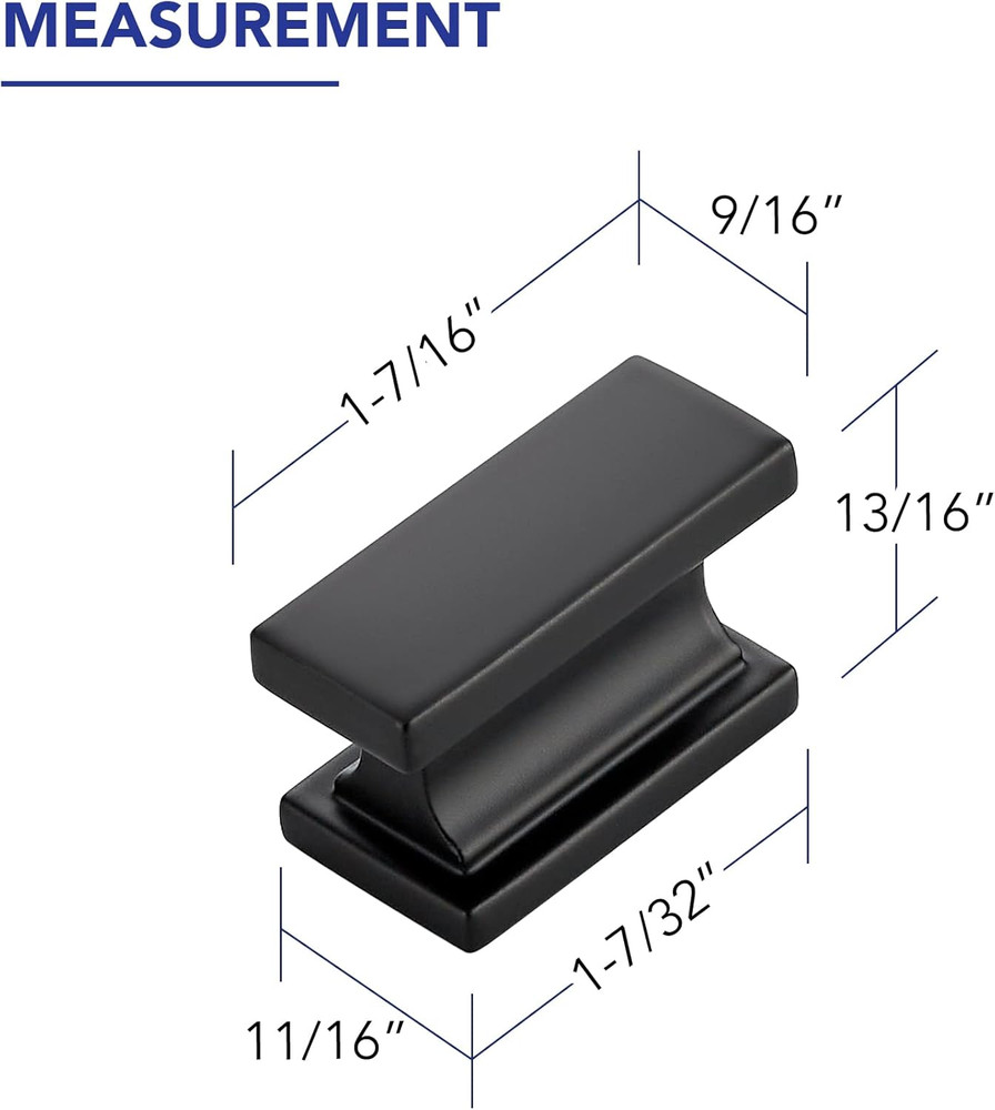 25 Pack Single Hole Matte Black Cabinet Pulls, Heavy Duty Kitchen Drawer & Cupbo