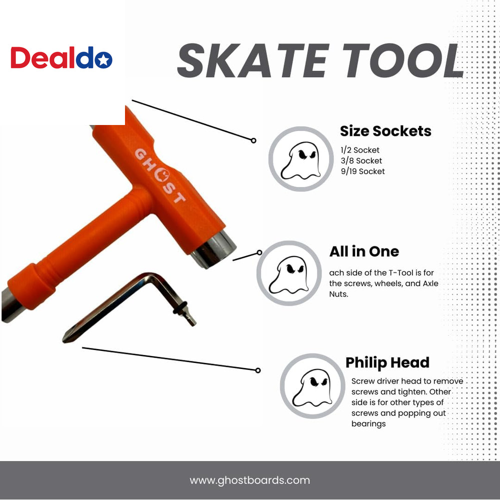 Skate Tool All-In-One - Multi-Function Roller Skate Tool with T-Handle, Allen Ke