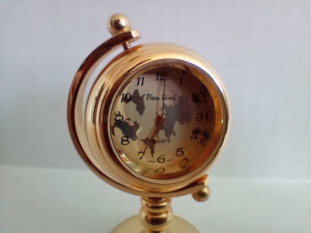 Perini Miniature Brass Clock Globe Collectible