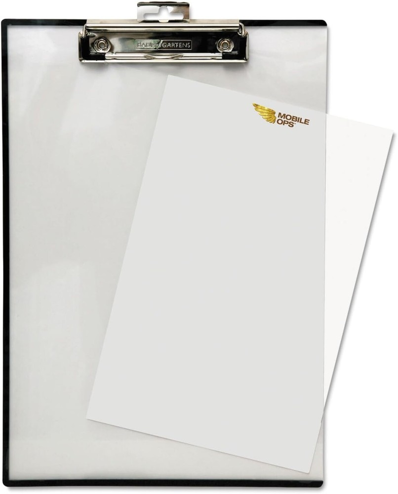 Quick Reference Clipboard Baumgartens 1/2 Inch Capacity 8.5  x 11  Clear New