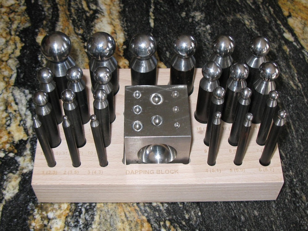 26 PIECE DAPPING BLOCK DOMING PUNCH TOOL SET JEWELRY MAKING TOOLS