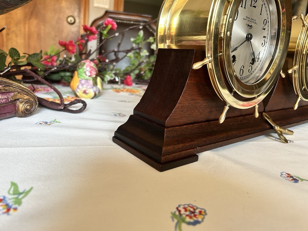 Seth Thomas Vintage Ship's Bell Clock - Barometer Set "SHIPMATES"