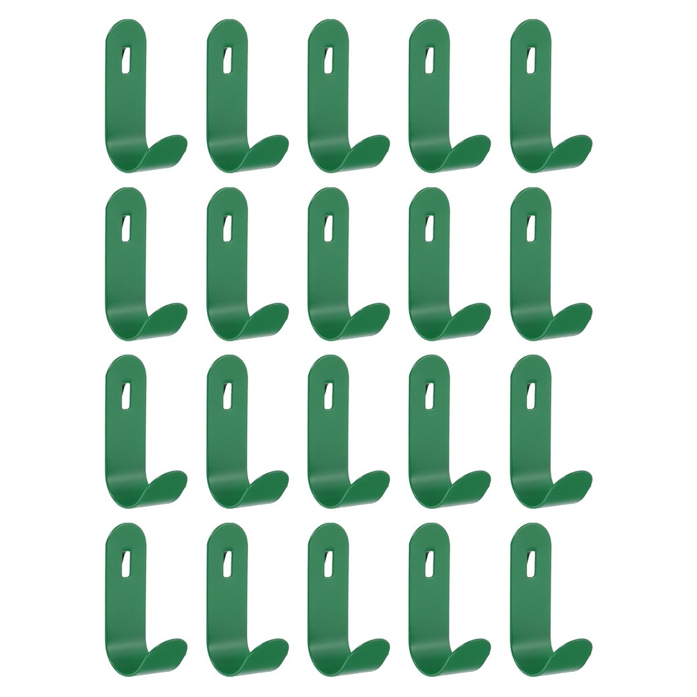 20Pcs PegBoard Hooks, 2" U Shape Study Peg Hooks for Wall Organizer, Green