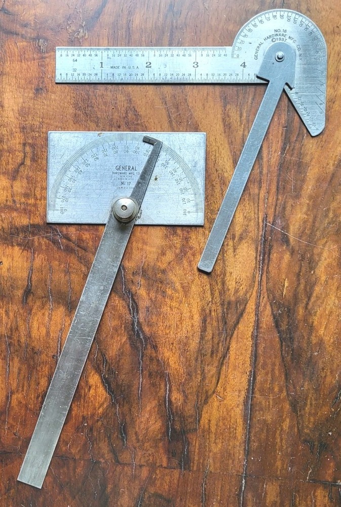 General Tools - No. 16 Multi-use Tool & No. 17 Steel Protractor Machinist Tools
