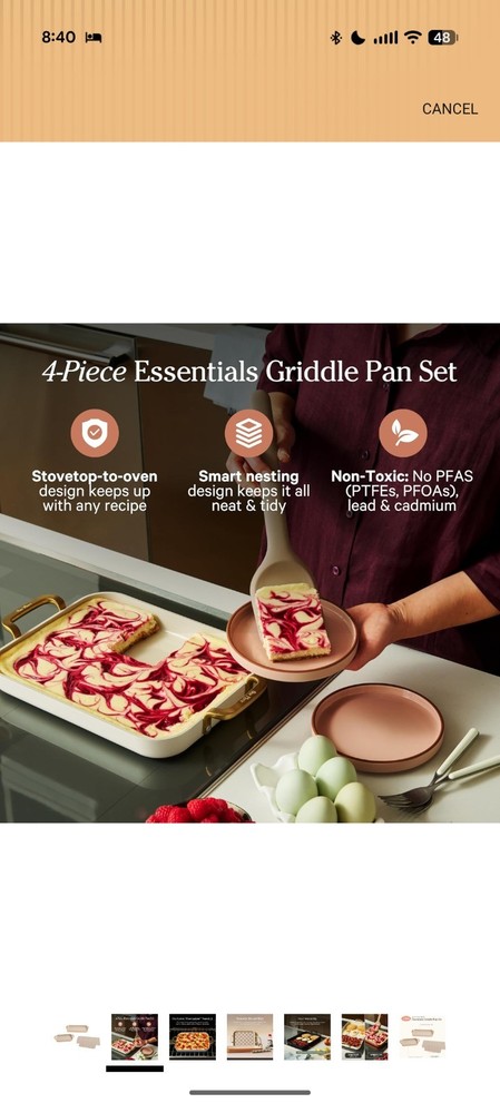 Our Place Essentials 4-Piece Griddle Pan Set | Cream