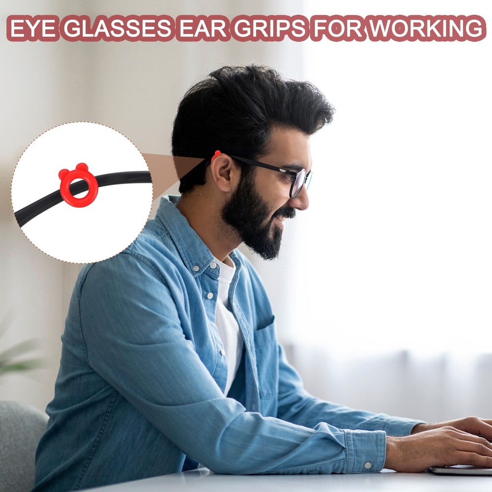 Bear Shape Eye Glasses Ear Grip, 12 Pairs Hook with Box, Brown