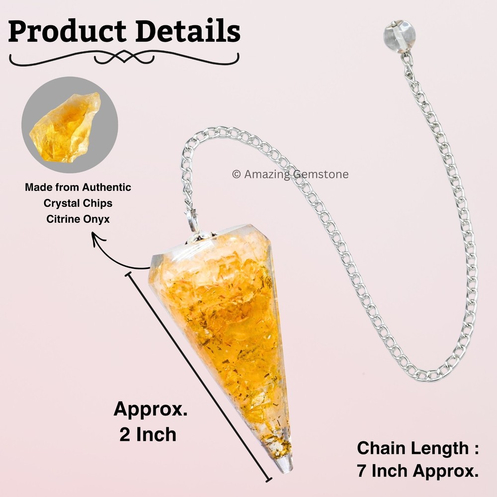 Citrine Onyx Orgone Crystal Pendulums