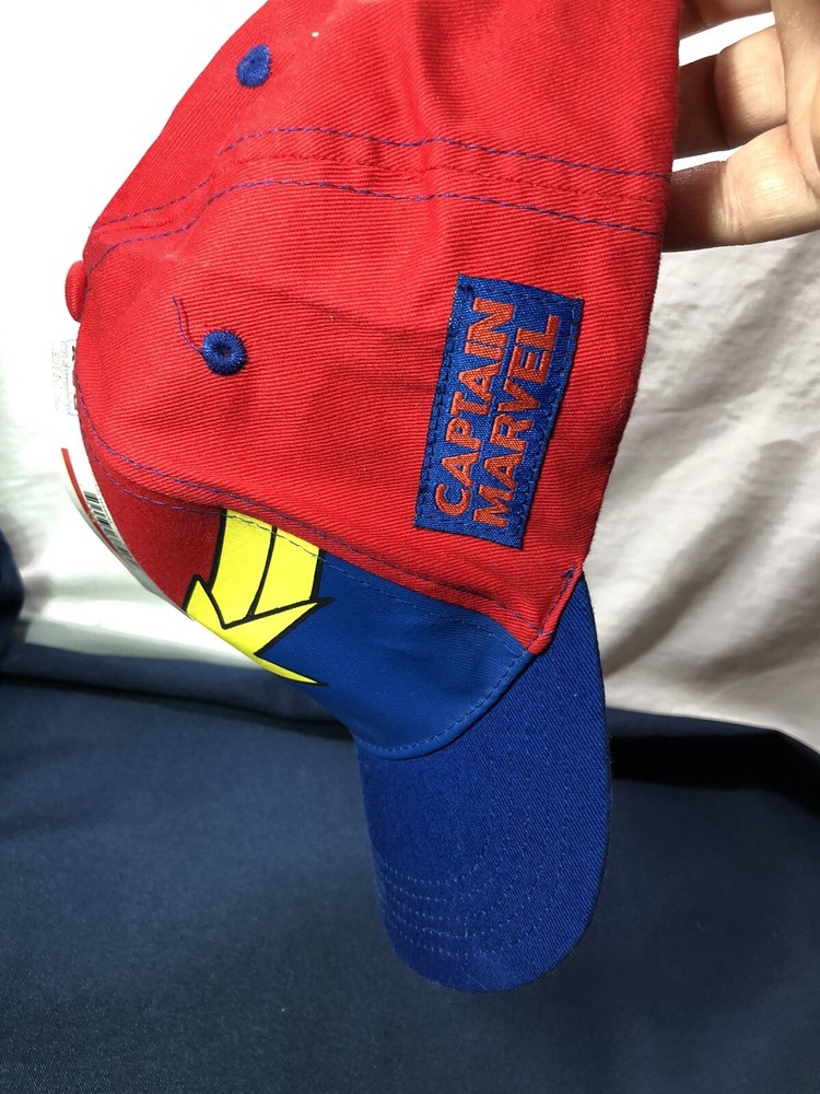 Marvel Comics Red Strapback Captain Marvel Baseball Cap OSFM