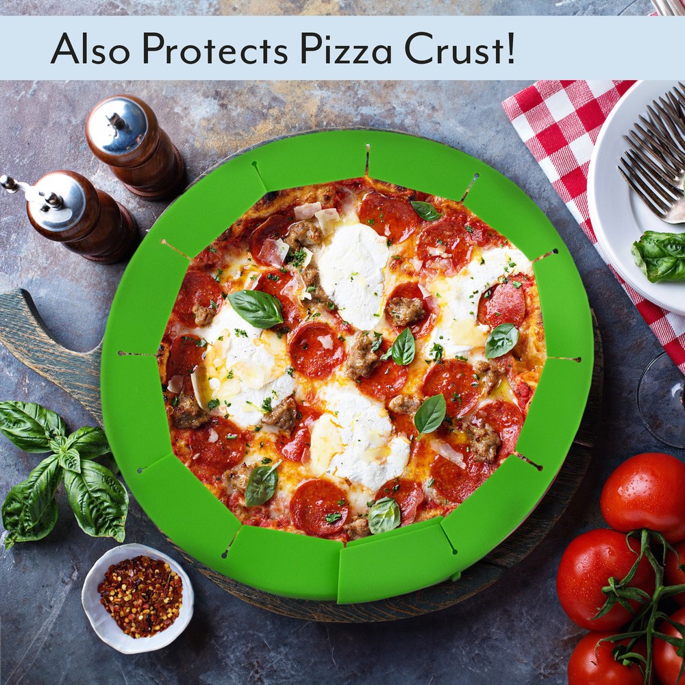 Silicone Pie Crust Shields 2pk, Adjustable Pie Baking Protectors, Green