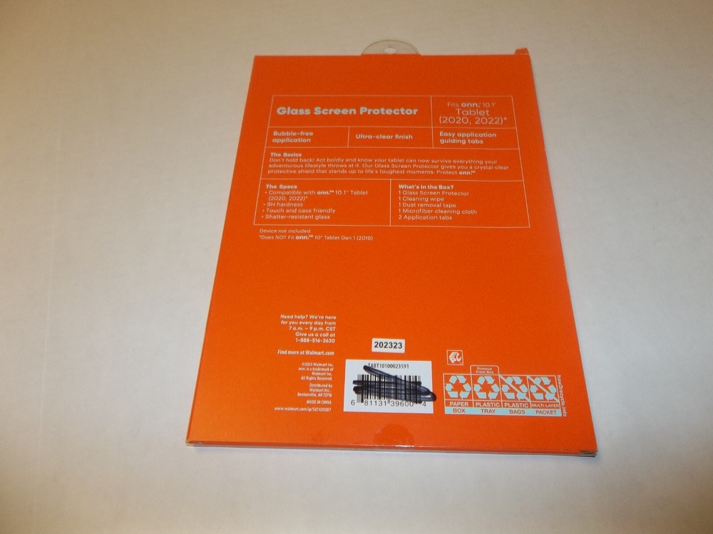 Protect Onn Glass Screen Protector For 10" Onn Tablet Gen 2