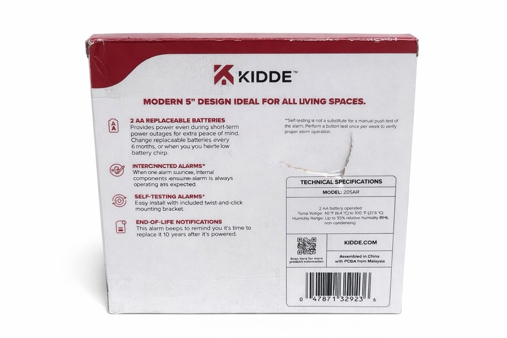 Kidde 20SDR Smoke Alarm 2 Pack Battery Powered AA Detect Fire Alarm Open Box