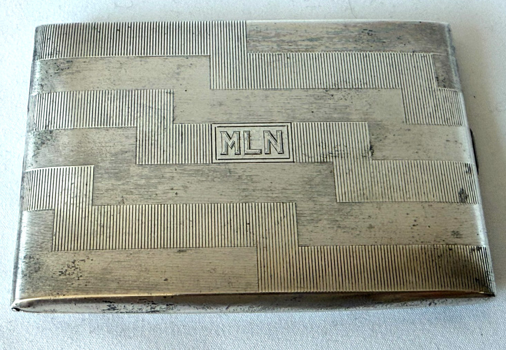 Antique Silver Engraved Cigarette Case 119.83 grams Monogrammed