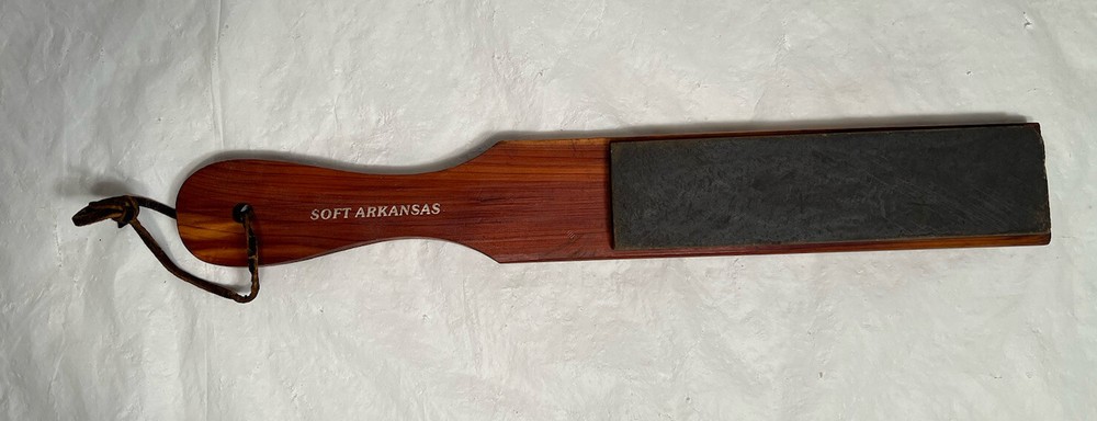 Sharpening Stone Soft Arkansas W/ Cedar Handle 12" L.