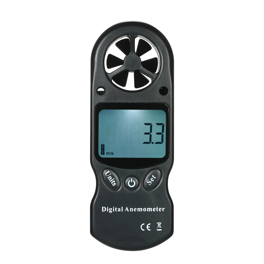 Mini Handheld Digital Temperature and Humidity Meter Anemometer Wind Speed