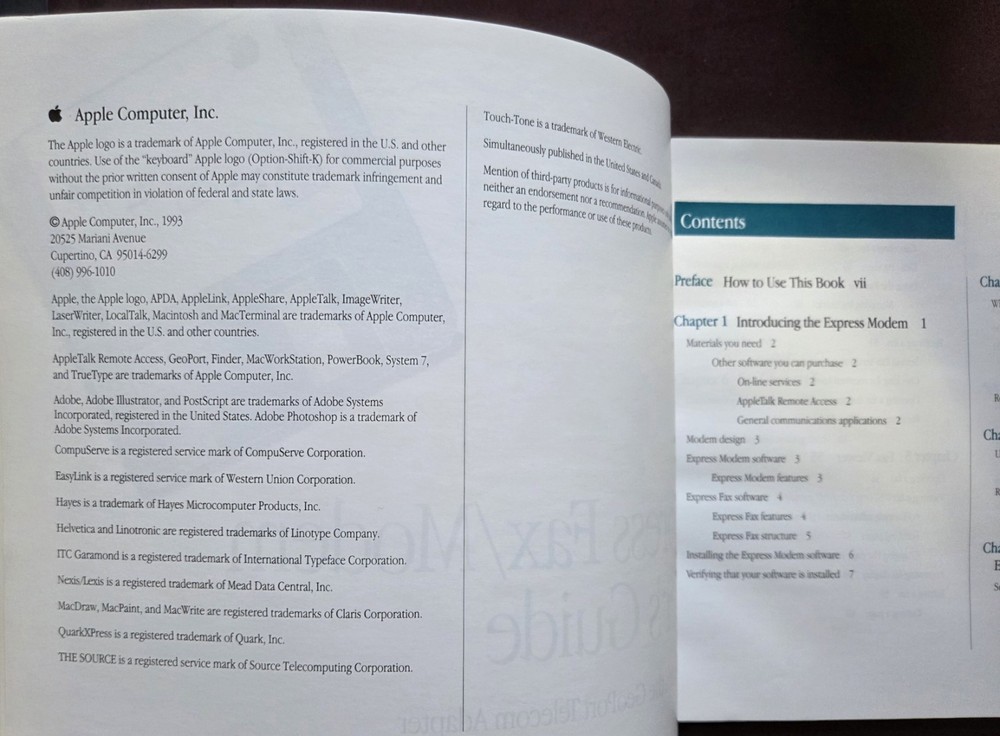 Apple Express Fax/Modem User's Guide 1993