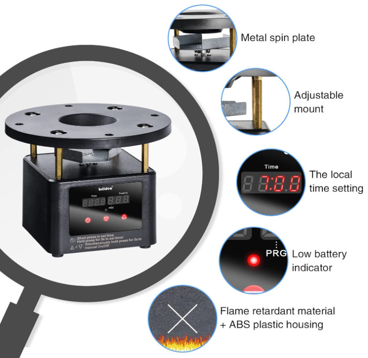 Deer Feeder Timer Kit All-in-One Motor with Programmable Digital Timer Black