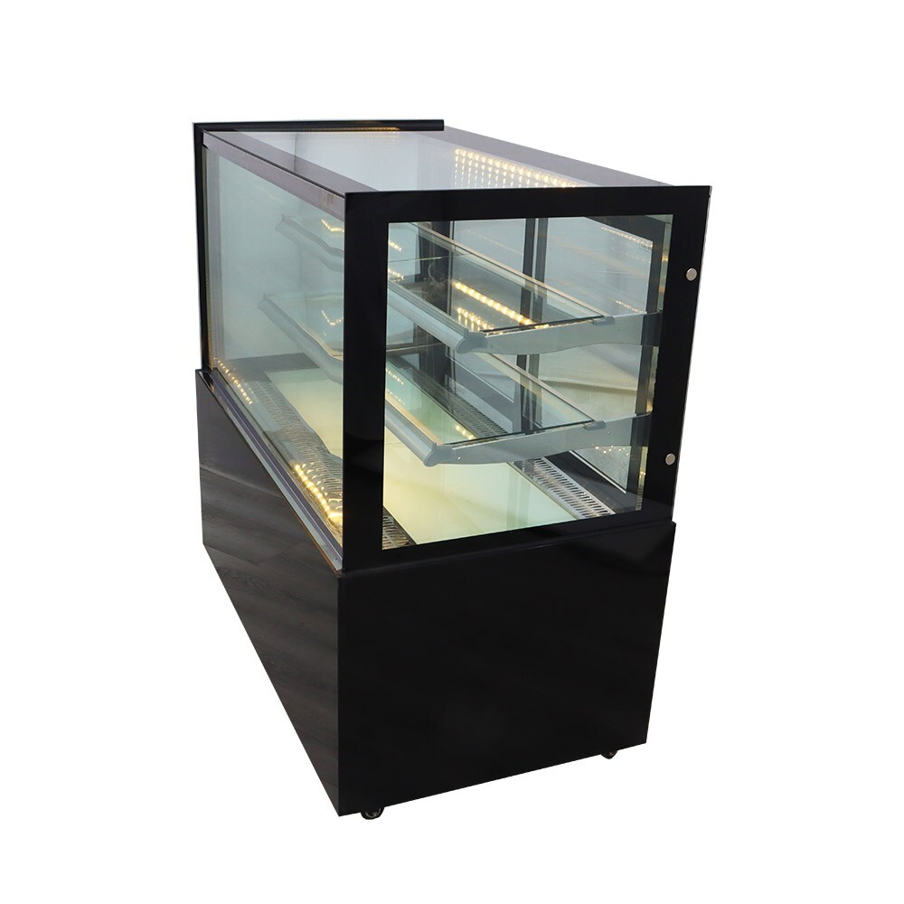 Right Angle Refrigerated Display Case Floor Type Bakery Showcase Adjust Rack220V