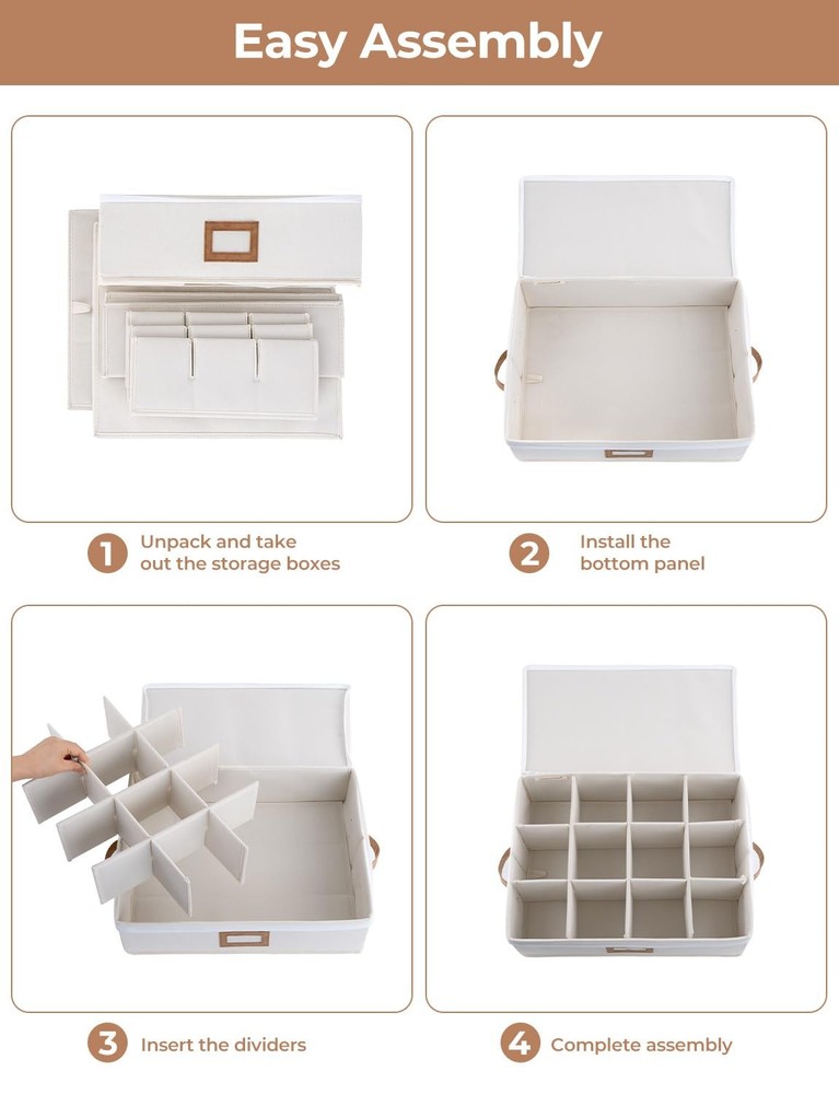 China Storage Container, Stackable Mug Storage Box with Dividers, Stemware St...