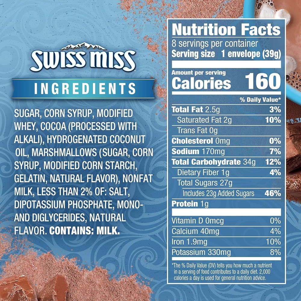 Rich Chocolate Hot Cocoa Mix with Mini Marshmallows - 8 Convenient Packets