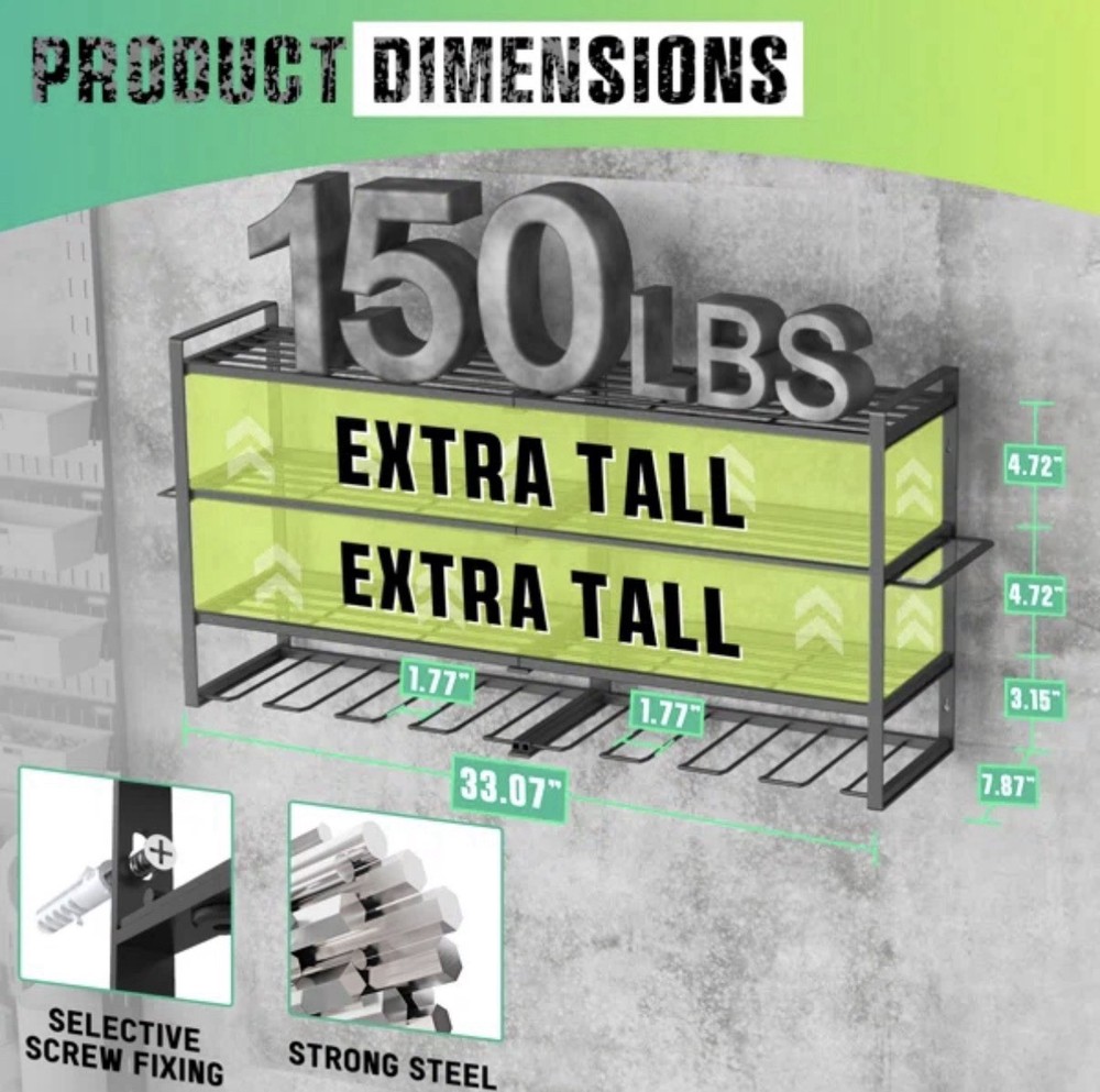 Power Tool Organizer Wall Mount, Tool Storage Rack, Drill Holder, Heavy Duty