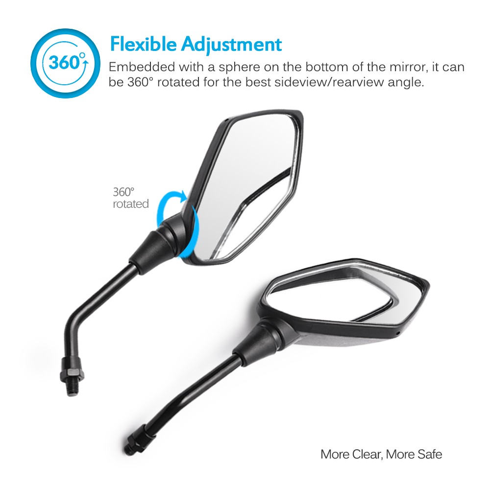2x 7/8" 22mm Universal Motorcycle Handlebar End Side RearView Mirrors Left Right