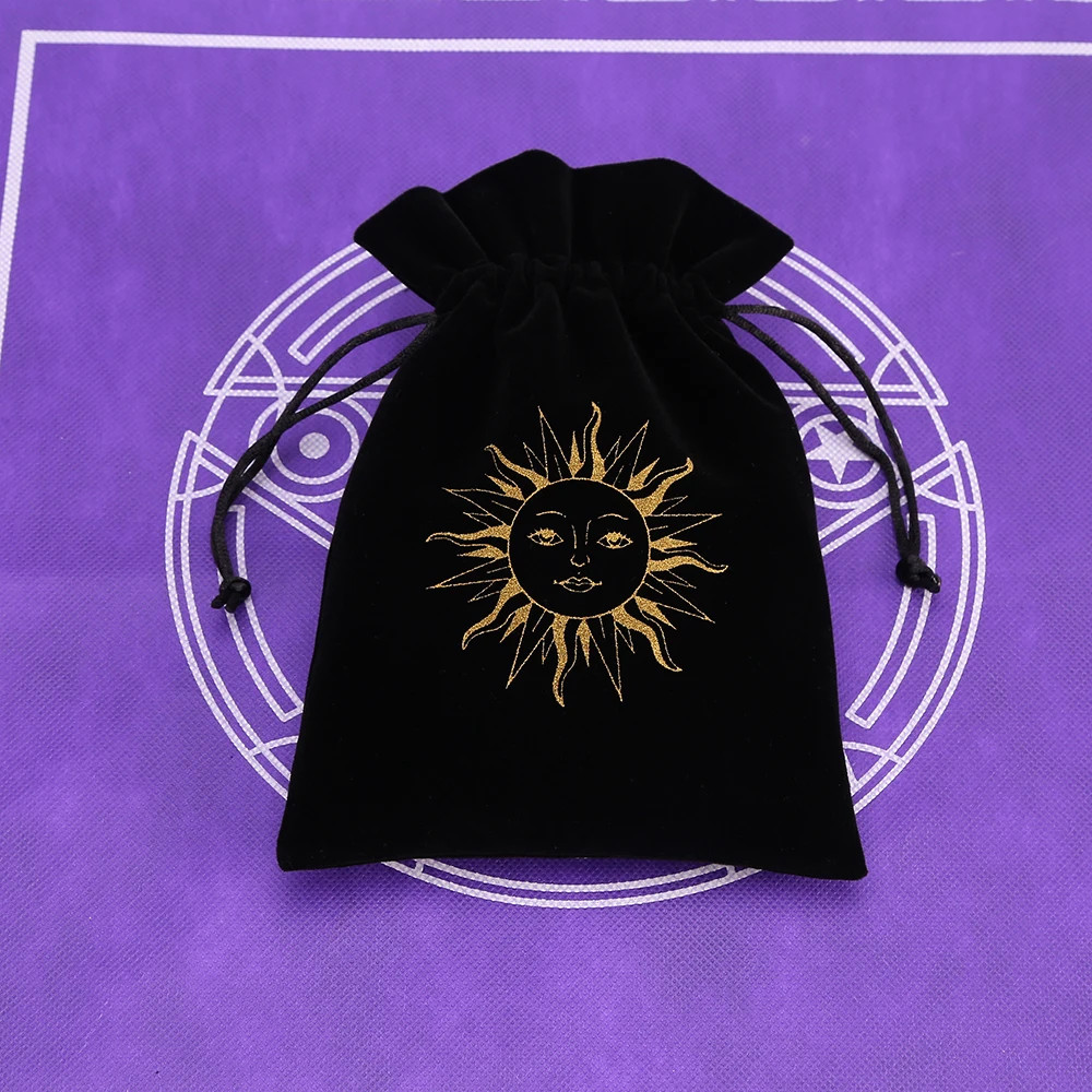 1Pcs Black Velvet Tarot Storage Bag Mini Drawstring Package Witch Divination Cry