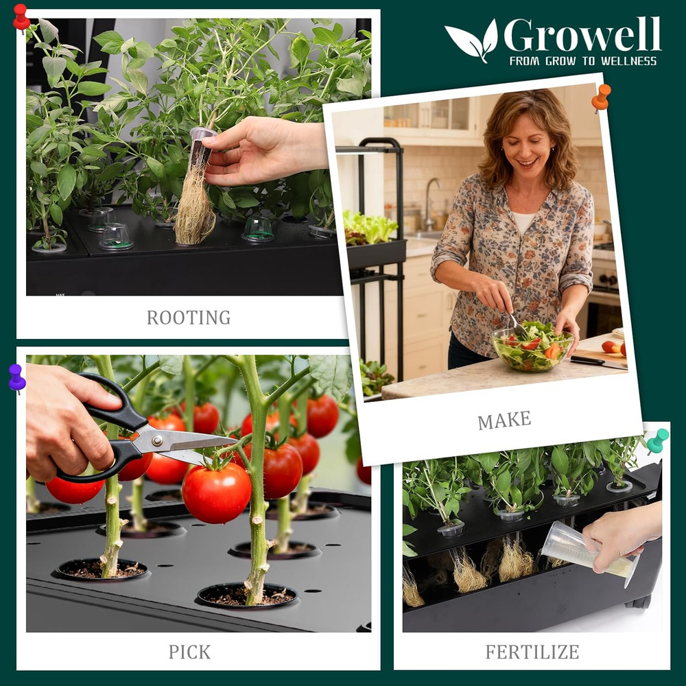 60-Pod Hydroponics Growing System, Large Vertical Hydroponic Garden with Smart F