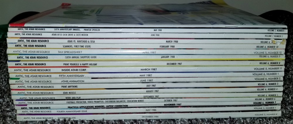 1986-88 Antic Atari / Analog Computing Magazines Computer vtg LOT Collection 80s