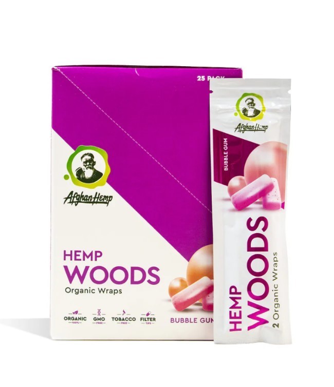 Afghan Woods Bubble Gum Self Rolling Wraps 25 Pack 2ct