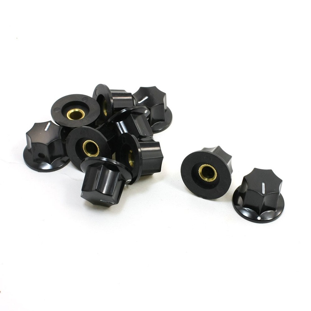 10pcs 6mm Insert Diameter Shaft Plastic Potentiometer Knob Pots