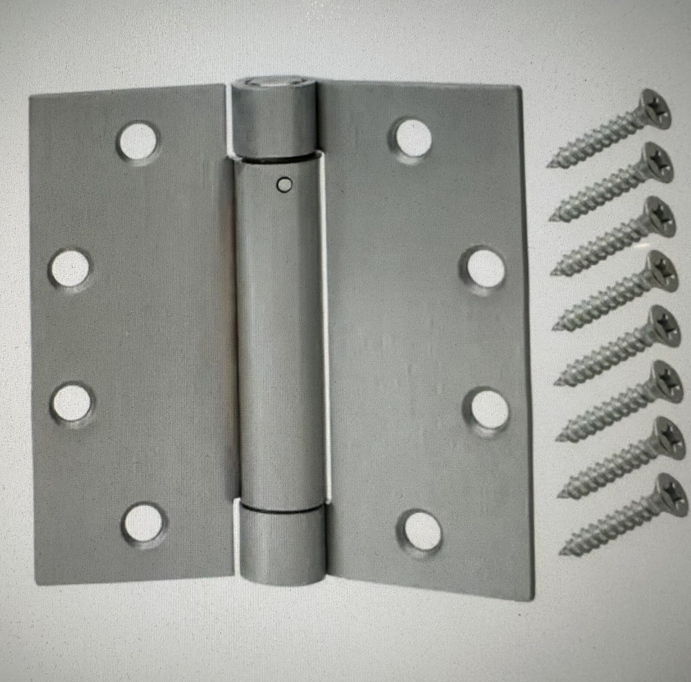 Everbilt 4 in. Square Satin Chrome Adjustable Spring Hinge (710695)