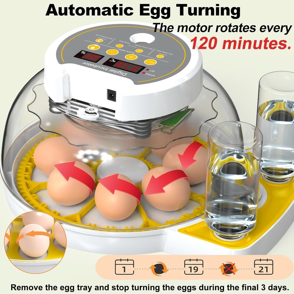 Egg Incubators for Hatching Eggs, 8/30 Chicken Egg Incubator with Automatic E...