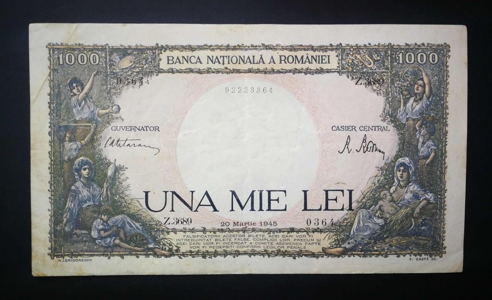 Romania 1000 Lei 1945 VF