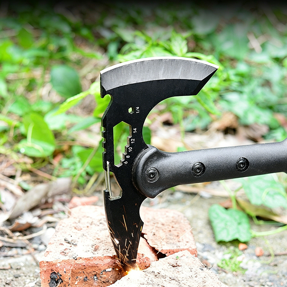 15” Tactical Axe and Multi-Tool Hammer, Camping & Survival Axe with Sheath