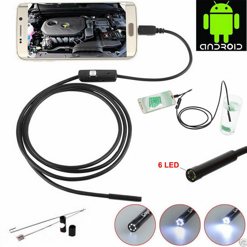 7mm Endoscope Camera Flexible IP67 Waterproof Micro USB Inspection Borescope Cam
