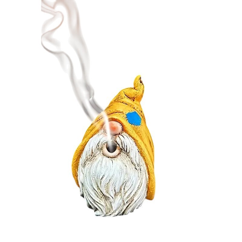 Whimsical Resin Gnome Incense Burner - New
