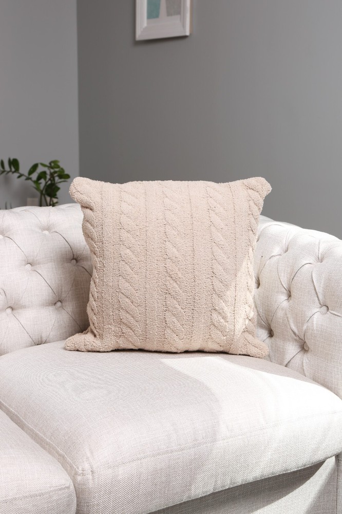 ComfyLuxe Solid Color Braided Cable Knit Cushion Cover