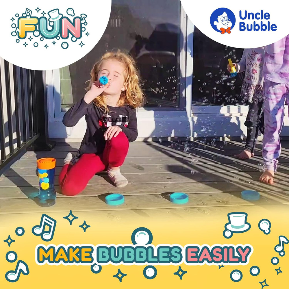 Uncle Bubble Mini Bubble Blower - Non Toxic Plastic Confetti Bubbler