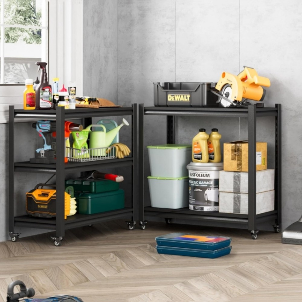 Metal Garage/Warehouse Storage Rack Unit Rolling Shelving Tool Storage Organizer