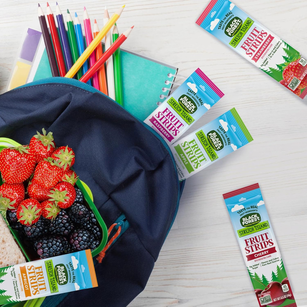 , Stretch Island, Fruit Strips, Cherry, Apple, Raspberry, Grape, Strawberry, and