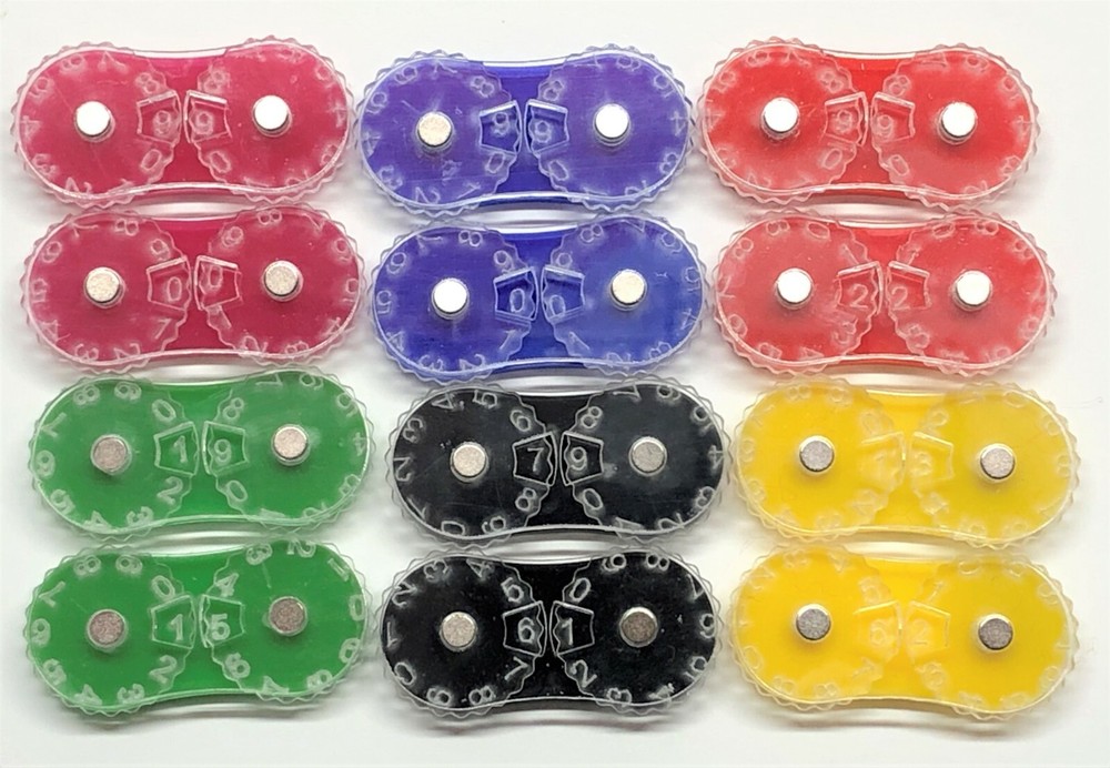 Wargames wound tracker 0-99 dial type. Multiple colour options. pack of 2