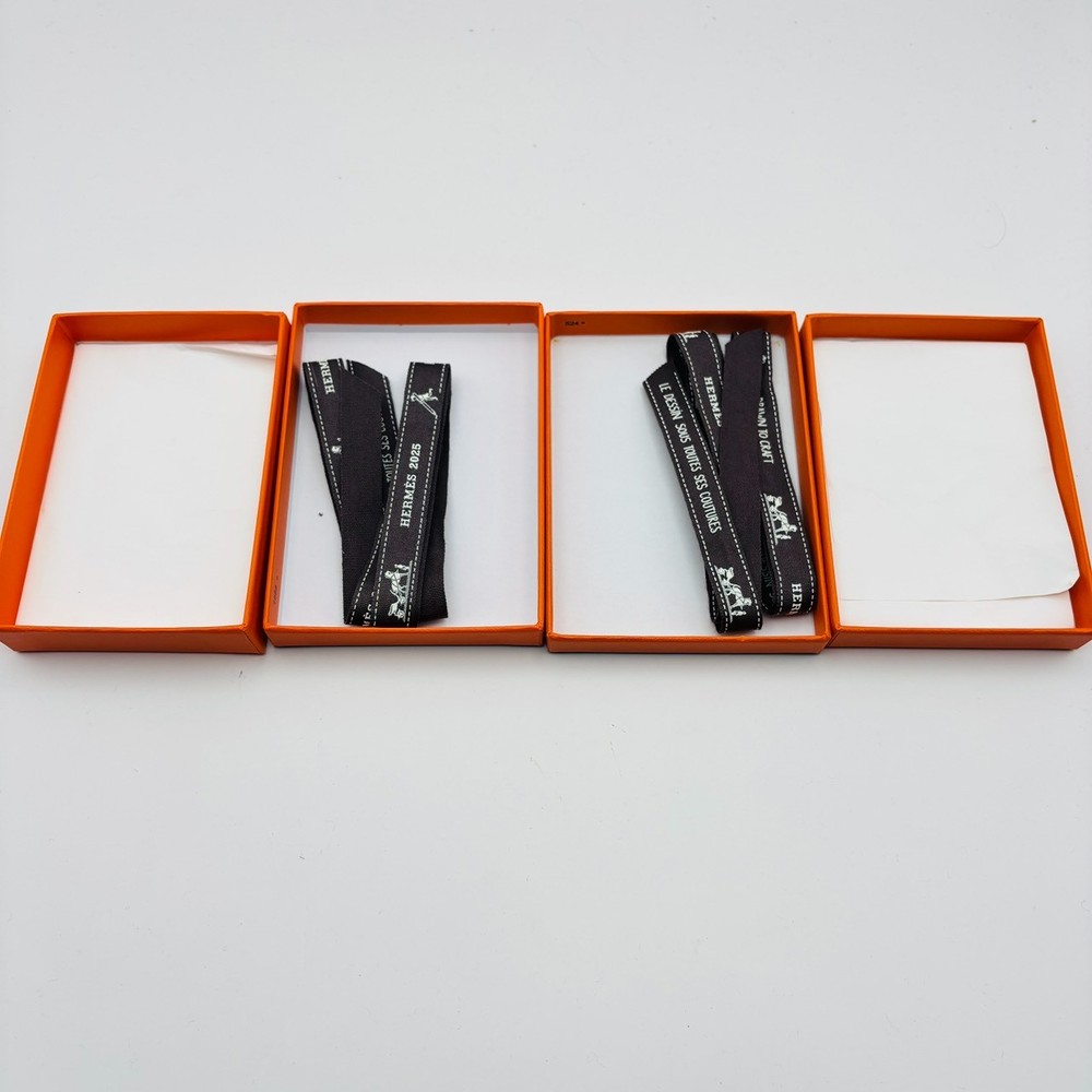 HERMES Authentic EMPTY Box + Ribbon,Wrapping Paper Accessory 2 set from Japan