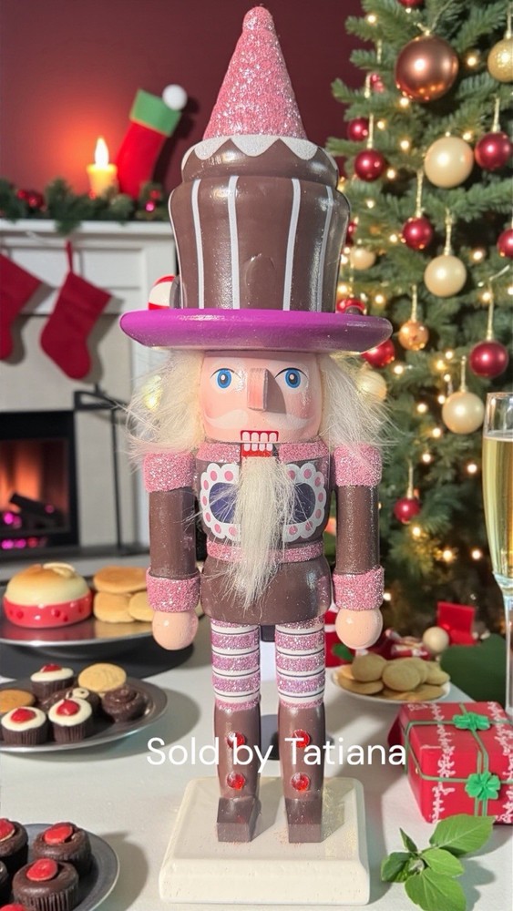 Kurt Adler 12” Hollywood Red Gingerbread Nutcracker Cake  Hat