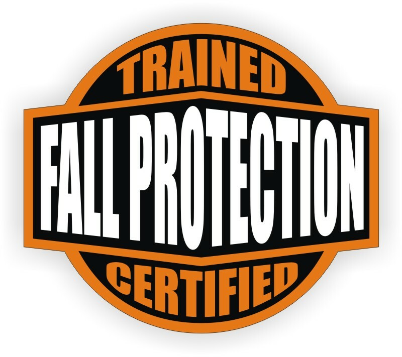 Fall Protection Trained and Certified Hard Hat Safety Helmet Sticker Decal