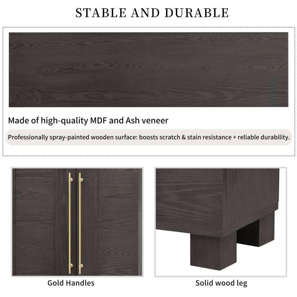 Sideboard Buffet Cabinet with Storage, Wood Sideboard with Adjustable